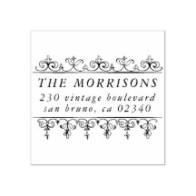 ヴィンテージ縁どエレガントファミリ名差出人住所