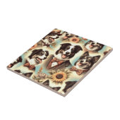 ヴィンテージ縁どコリイラストレーション タイル (側面)