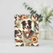 ヴィンテージ縁どコリイラストレーション ポストカード (スタンド正面)