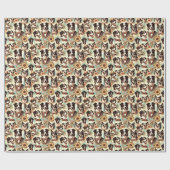 ヴィンテージ縁どコリイラストレーション ラッピングペーパー (フラット)