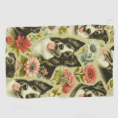 ヴィンテージ縁どコリー絵を描ズ ゴルフタオル (横)