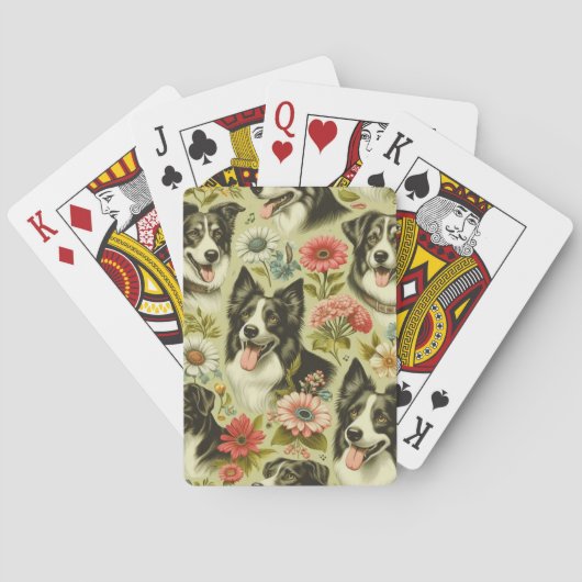 ヴィンテージ縁どコリー絵を描ズ トランプ (裏面)