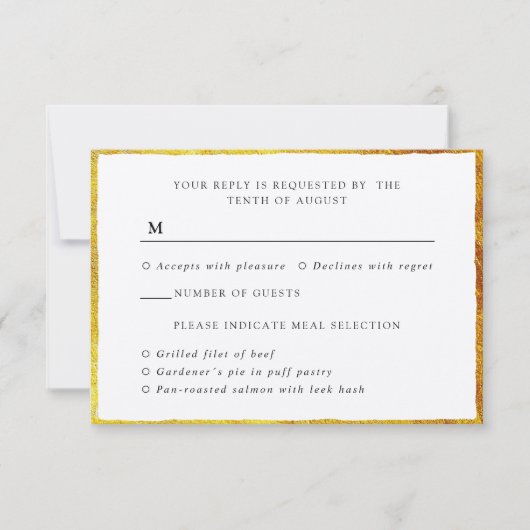 ヴィンテージ縁どフレーム応答カード 出欠カード (正面)