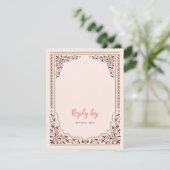 ヴィンテージ縁どフローラの結婚返信 出欠カード (スタンド正面)