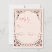 ヴィンテージ縁どフローラの結婚返信 出欠カード (裏面)