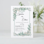 ヴィンテージ縁どフローラ、結婚式招待状 招待状 (スタンド正面)