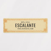 ヴィンテージ縁どレトロベージュブラウンオレンジカスタム色 ラベル (デザイン1)