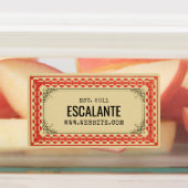 ヴィンテージ縁どレトロベージュブラウンレッド ラベル (貼付)