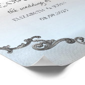 ヴィンテージ縁どレース結婚シルバー ポスター (角)