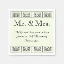 ヴィンテージ縁ど結婚花 スタンダードカクテルナプキン