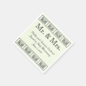 ヴィンテージ縁ど結婚花 スタンダードカクテルナプキン (角)