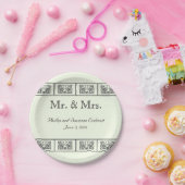 ヴィンテージ縁ど結婚花 ペーパープレート (パーティー)