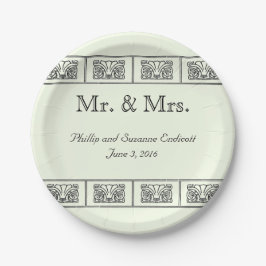 ヴィンテージ縁ど結婚花 ペーパープレート