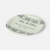 ヴィンテージ縁ど結婚花 ペーパープレート (アングル)