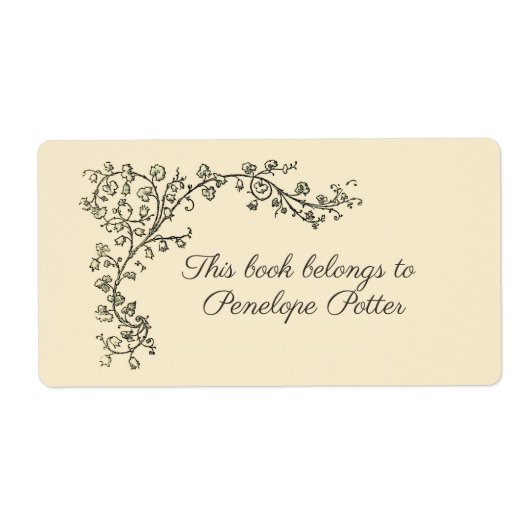 ヴィンテージ縁ど蔵書票 ラベル (正面)