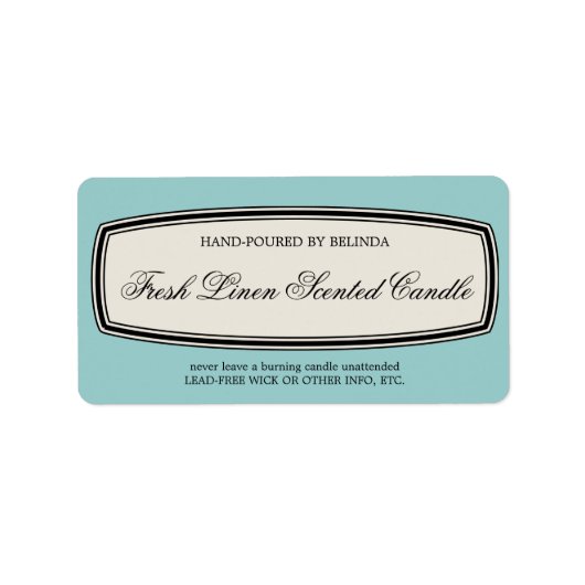 ヴィンテージ縁ど製手作りキャンドルラ淡い色のベル ラベル (正面)