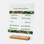 ヴィンテージ縁ど農家の価格表 アクリルサイン (傾斜)