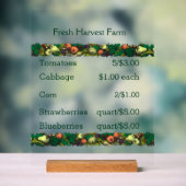 ヴィンテージ縁ど農家の価格表 アクリルサイン (ニュートラル)