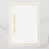 ヴィンテージ縁ど金ゴールド実在フォイルノートカード 箔招待状 (正面)