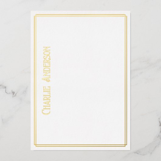 ヴィンテージ縁ど金ゴールド実在フォイルノートカード 箔招待状 (正面)