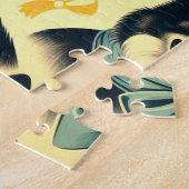 ヴィンテージ縁どCollieシームレス ジグソーパズル (側面)