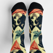 ヴィンテージ縁どCollieシームレス ソックス (上部)