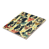 ヴィンテージ縁どCollieシームレス タイル (側面)