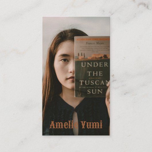 ヴィンテージ縦型写真撮影スクリプト 名刺 (正面)