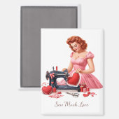ヴィンテージ縫製マグネット「Sew Much Love」 マグネット (正面/裏面)
