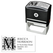 ヴィンテージ繁華文字Mモノグラム住所 セルフインキングスタンプ (インサイチュ)