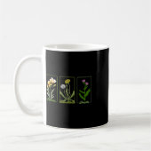 ヴィンテージ繊細な花Freesia Dandelion Thistle コーヒーマグカップ (左)