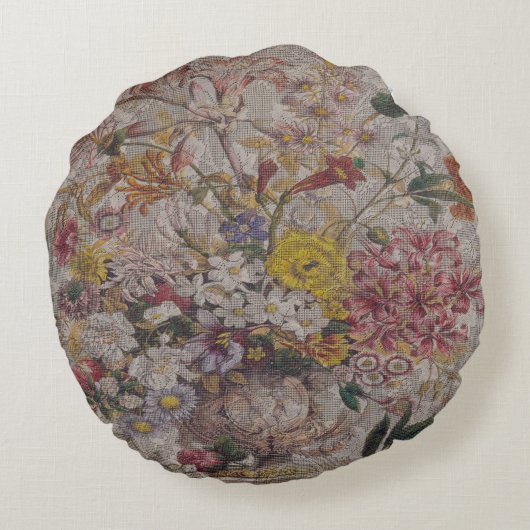 ヴィンテージ繊維丸装飾用クッション(16インチ) ラウンドクッション (裏面)