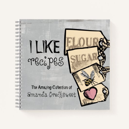ヴィンテージ缶パーソナライズされたレシピ ノートブック (正面)