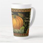 ヴィンテージ缶ラベル芸術、蝶カボチャ野菜 カフェラテマグ (右アングル)