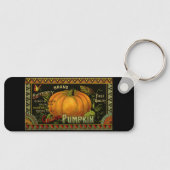 ヴィンテージ缶ラベル芸術、蝶カボチャ野菜 キーホルダー (正面)