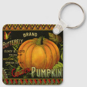 ヴィンテージ缶ラベル芸術、蝶カボチャ野菜 キーホルダー (裏面)