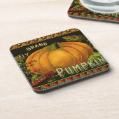 ヴィンテージ缶ラベル芸術、蝶カボチャ野菜 コースター (左側)