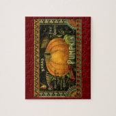 ヴィンテージ缶ラベル芸術、蝶カボチャ野菜 ジグソーパズル (縦)