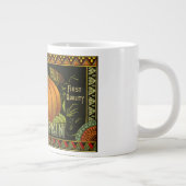 ヴィンテージ缶ラベル芸術、蝶カボチャ野菜 ジャンボコーヒーマグカップ (右)