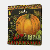 ヴィンテージ缶ラベル芸術、蝶カボチャ野菜 セラミックオーナメント (左)