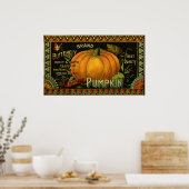 ヴィンテージ缶ラベル芸術、蝶カボチャ野菜 ポスター (キッチン)