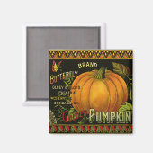 ヴィンテージ缶ラベル芸術、蝶カボチャ野菜 マグネット (正面/裏面)