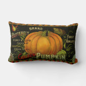 ヴィンテージ缶ラベル芸術、蝶カボチャ野菜 ランバークッション (裏面)
