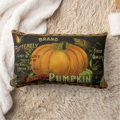 ヴィンテージ缶ラベル芸術、蝶カボチャ野菜 ランバークッション (ブランケット)