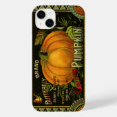 ヴィンテージ缶ラベル芸術、蝶カボチャ野菜 Case-Mate iPhoneケース (裏面)