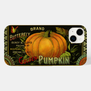 ヴィンテージ缶ラベル芸術、蝶カボチャ野菜 Case-Mate iPhone 14 PLUSケース