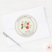 ヴィンテージ缶詰いちごジャム瓶ラベル ラウンドシール (封筒)