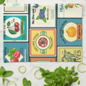 ヴィンテージ缶詰の商品 – フルーツのラベル キッチンタオル (折り畳み)