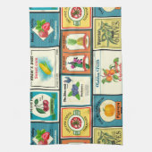 ヴィンテージ缶詰の商品 – フルーツのラベル キッチンタオル (縦)