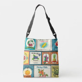 ヴィンテージ缶詰の商品 – フルーツのラベル クロスボディバッグ (裏面)